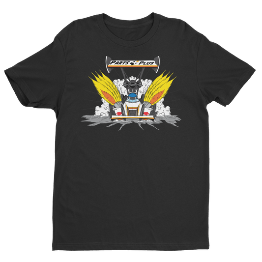 Clay Millican Cartoon Dragster T-Shirt (Black)