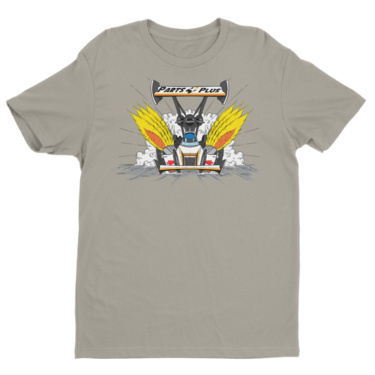 Clay Millican Cartoon Dragster T-Shirt (Gray)