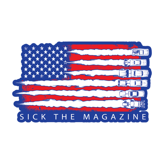Stars, Stripes and Horsepower Labor Day Sticker