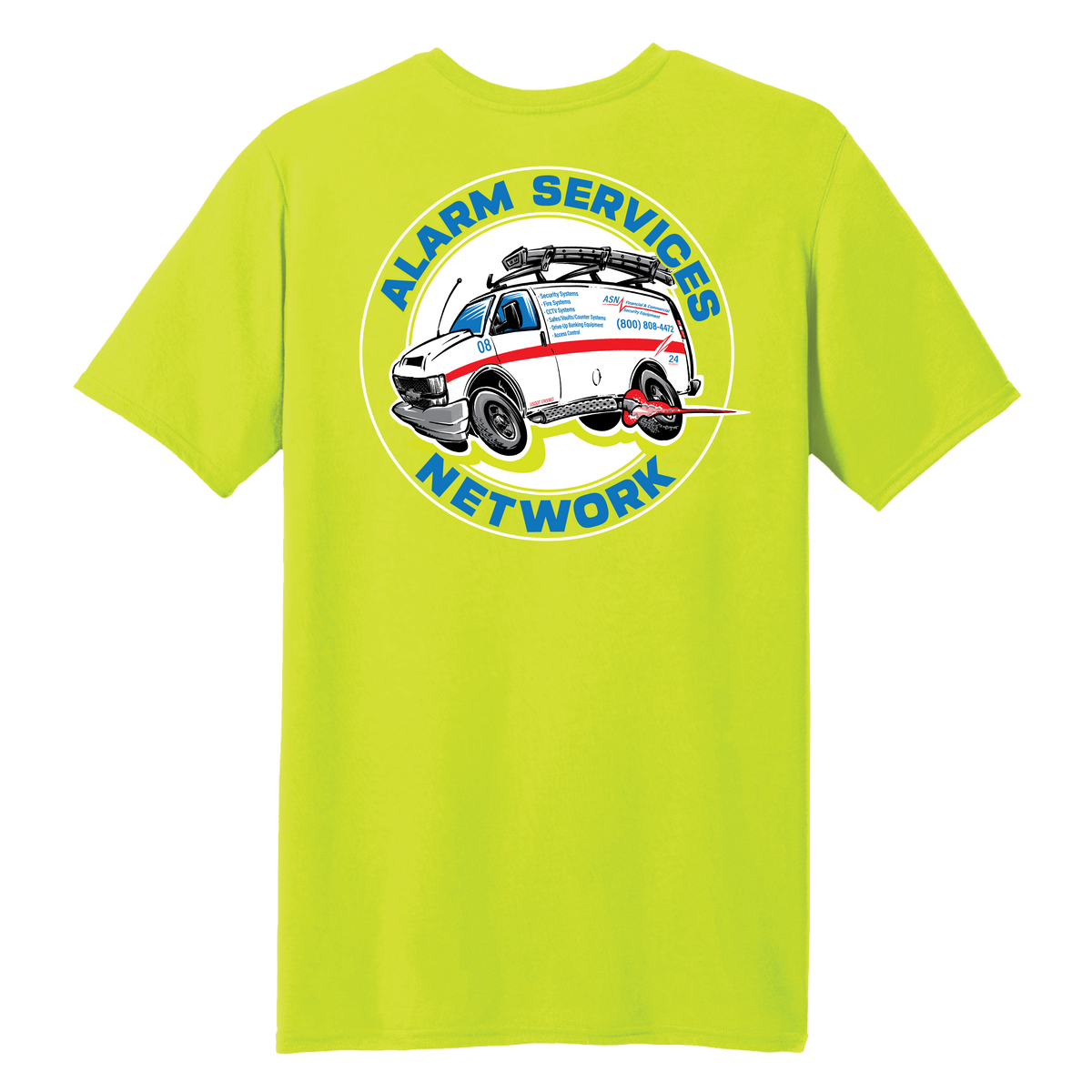 Alarm Service Network ASN T-Shirt (Green), back