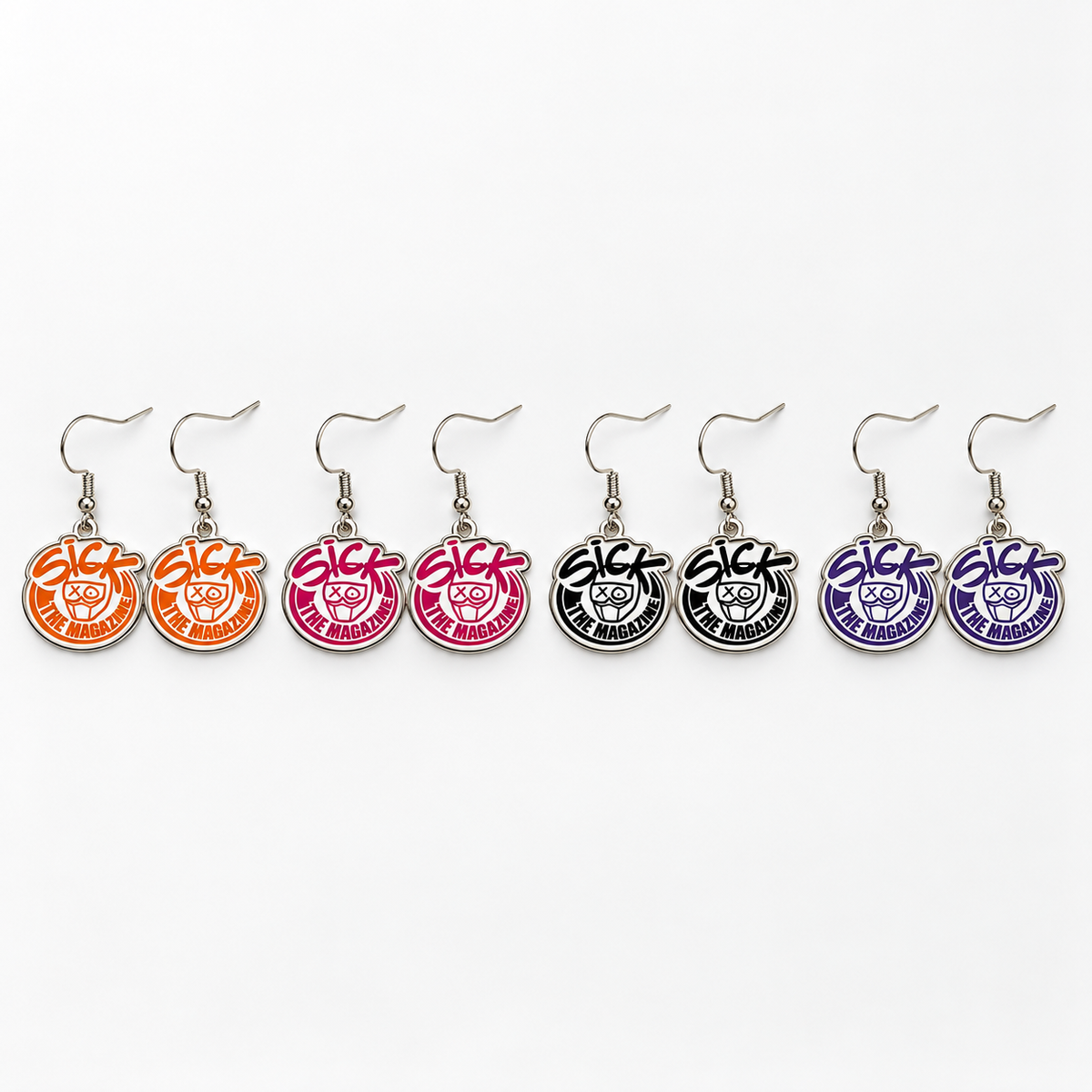 Sick The Magazine Logo Earrings, all colors