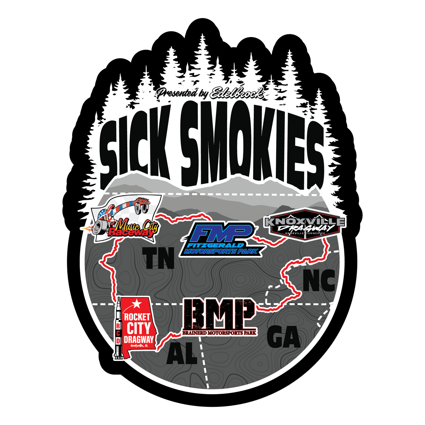 Sick Smokies All Track Stickers