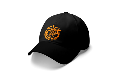 Black with Orange Logo Buckle Hat