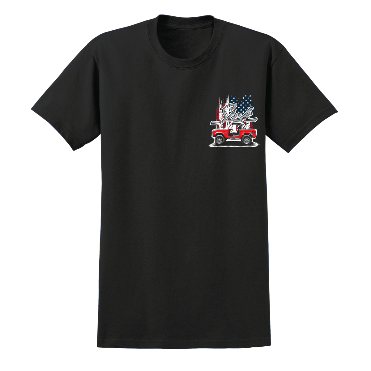 69 Giveaway Bronco T-Shirt (Flag), front