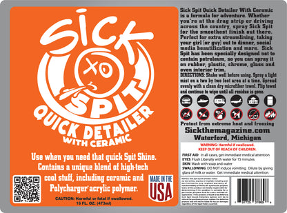 Sick Spit Ceramic Quick Detailer 16oz, label