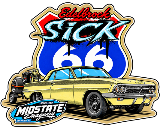 Sick 66 2026 Midstate Dragway Track Sticker