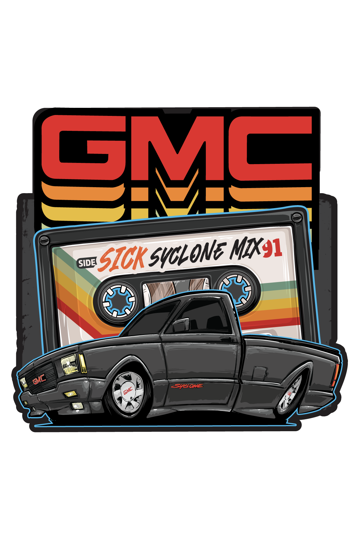 Syclone Giveaway Kit - 1Shirt & 2 Stickers plus 50 Entries to WIN plus 50 Entries to WIN The GMC Syclone & $5k