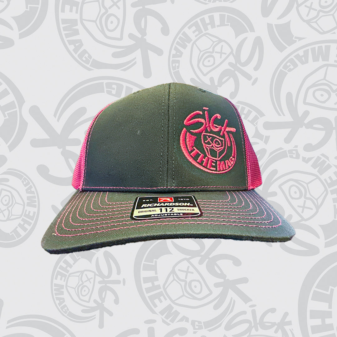 STM Gray & Pink Snapback, front view