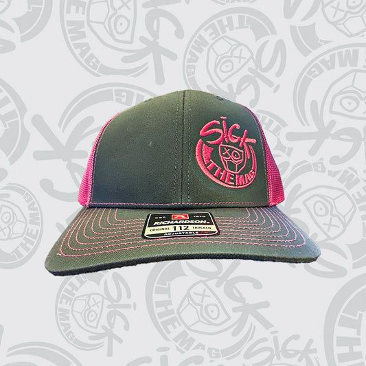 STM Gray & Pink Snapback, front view