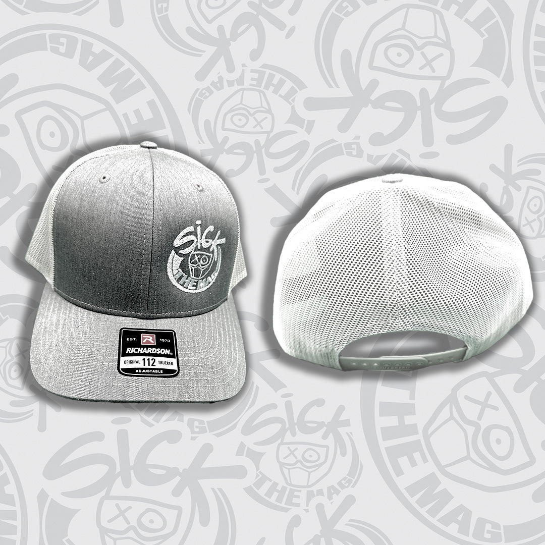 STM Gray & White Snapback, front and back view