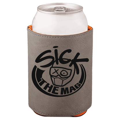 Sick The Mag Leather Koozie in gray