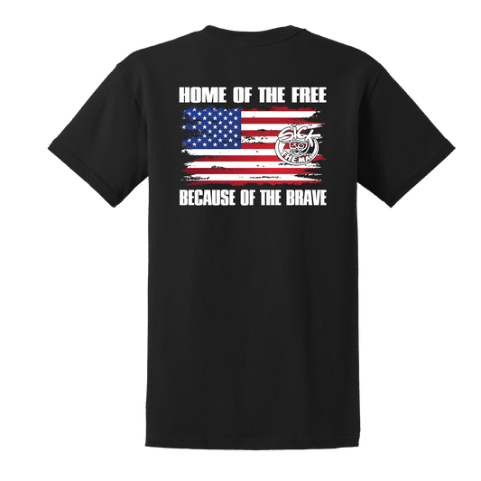 Home Of The Free Because Of The Brave T-Shirt, back