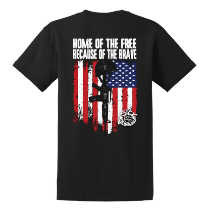 Home Of The Free Because Of The Brave T-Shirt (New Design), back
