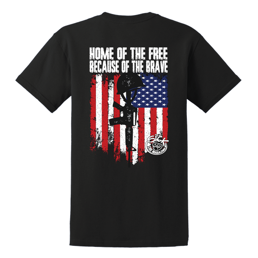 Home Of The Free Because Of The Brave T-Shirt (New Design), back