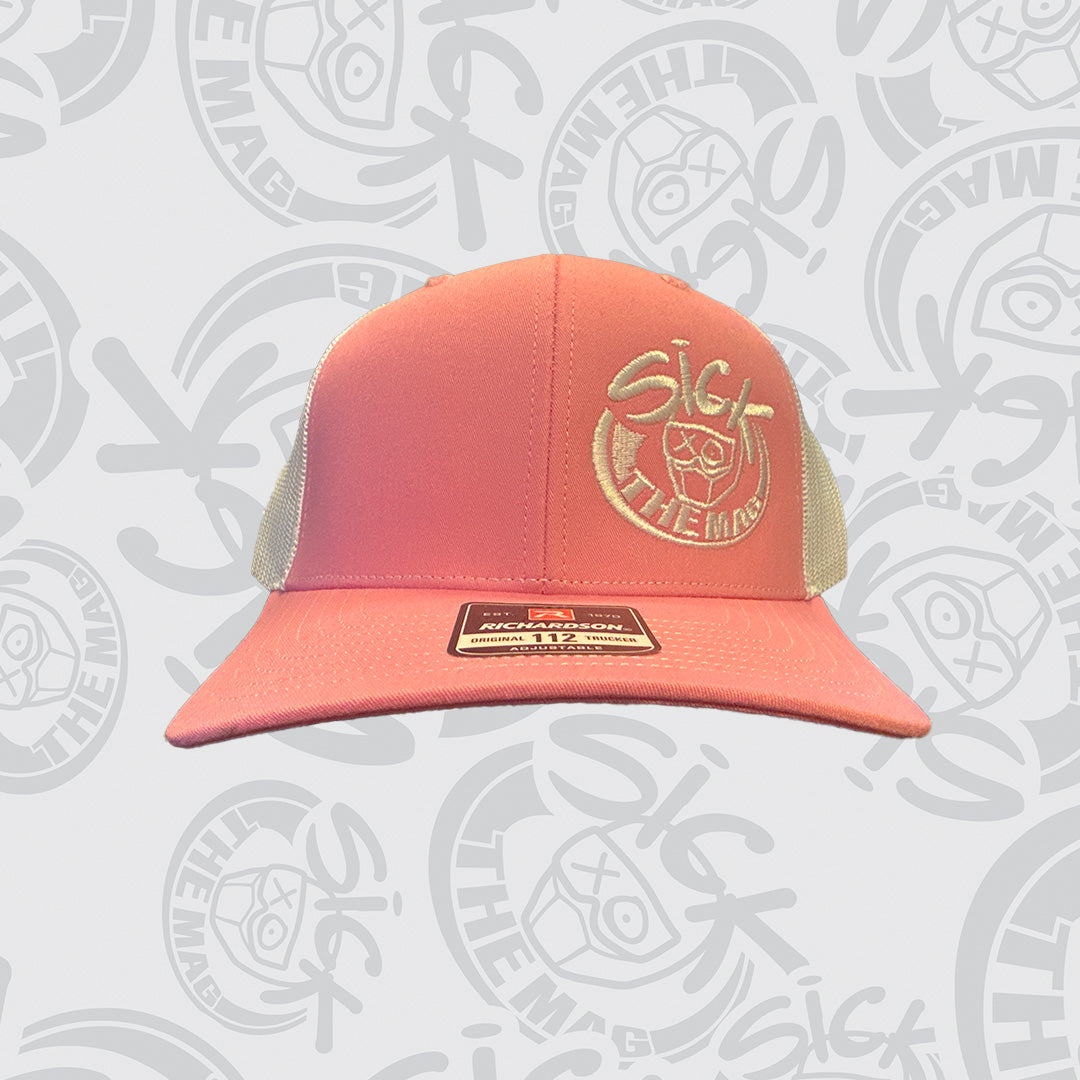STM Pink & White Snapback, front view