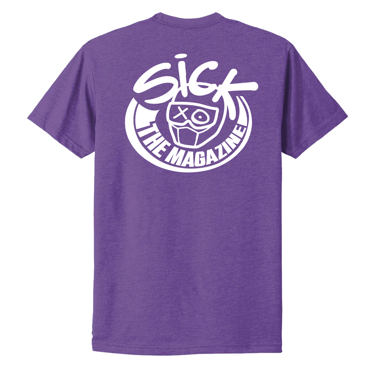 Sick The Mag G Rated Purple T-Shirt with White Logo, back