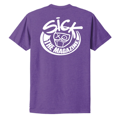 Sick The Mag G Rated Purple T-Shirt with White Logo, back