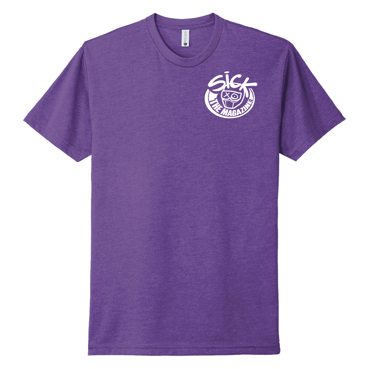 Sick The Mag G Rated Purple T-Shirt with White Logo, front