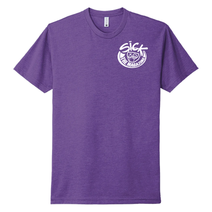 Sick The Mag G Rated Purple T-Shirt with White Logo, front