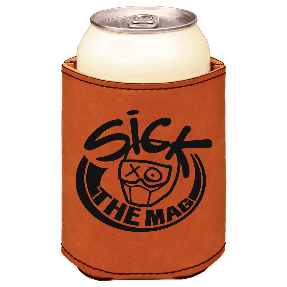 Sick The Mag Leather Koozie in rawhide