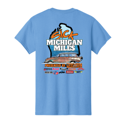 Sick Michigan Miles Presented by Driven Racing Oil T-Shirt (Blue)