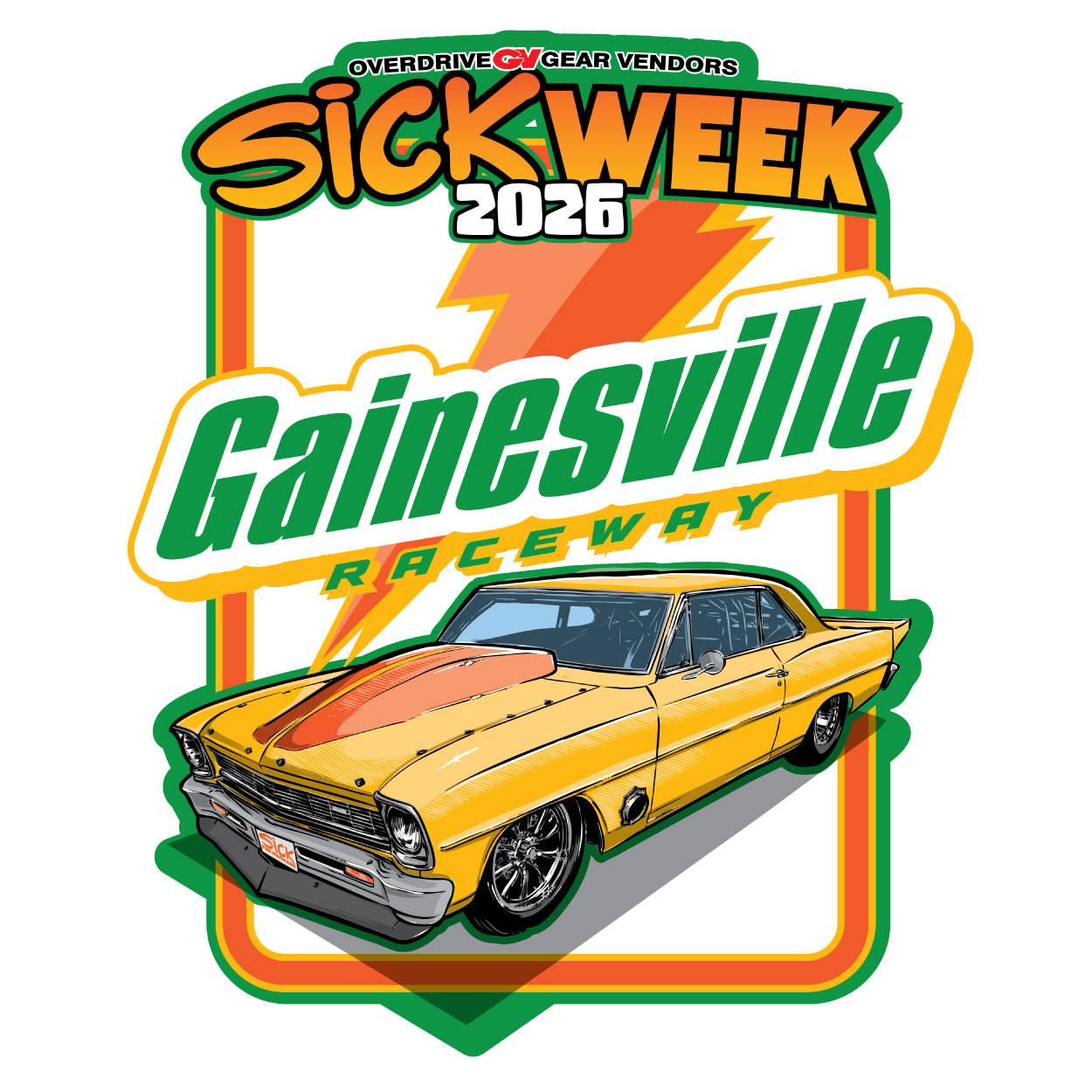 Sick Week 2026 Daily Track Sticker Gainesville