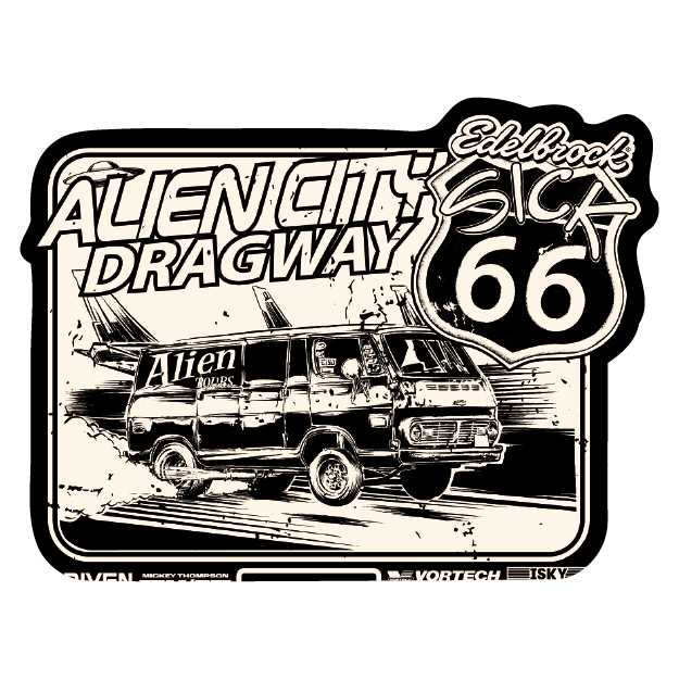 The Edelbrock Sick 66 Track Stickers