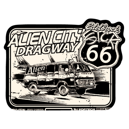 The Edelbrock Sick 66 Track Stickers