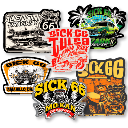 The Edelbrock Sick 66 Track Stickers