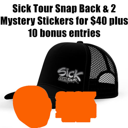 Sick Tour 2025 Hat Snapback & 2 Mystery Stickers Plus 10 Bonus Entries